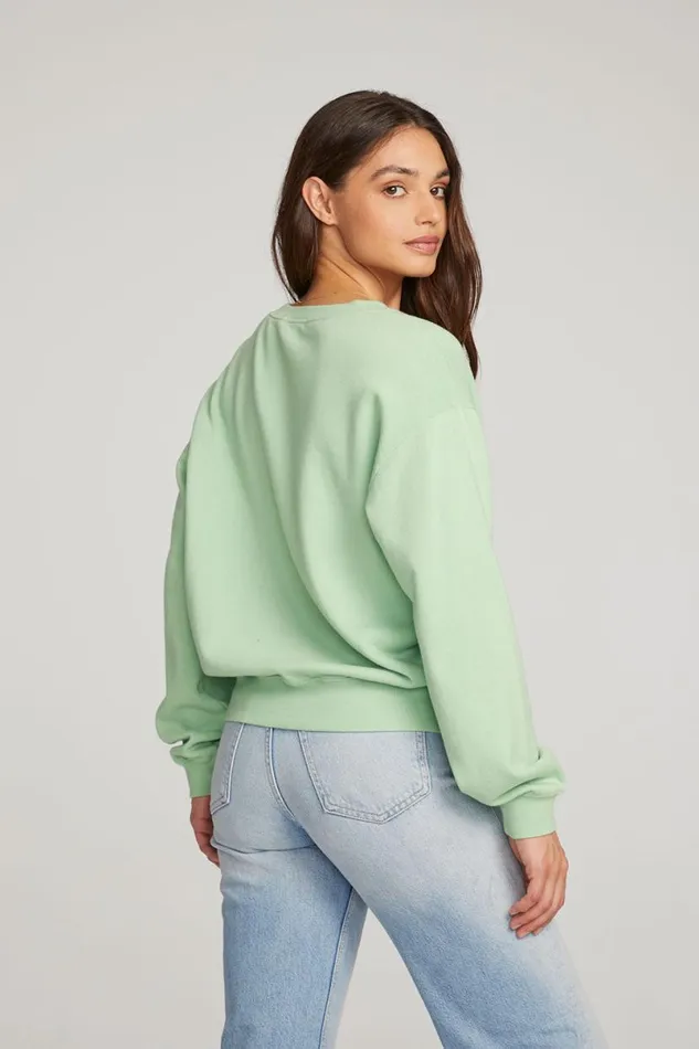 Womens Tops Chaser Brand Poppy Quiet Green Pullover