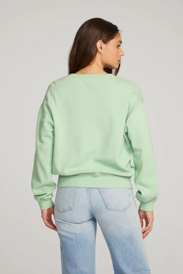 Womens Tops Chaser Brand Poppy Quiet Green Pullover