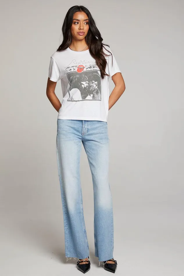 Womens Tops Chaser Brand Rolling Stones Mick and Keith Tee