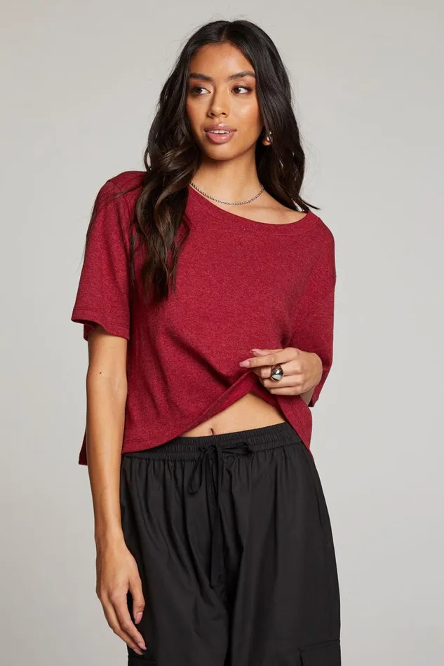 Womens Tops Chaser Brand Rover Blood Red Tee
