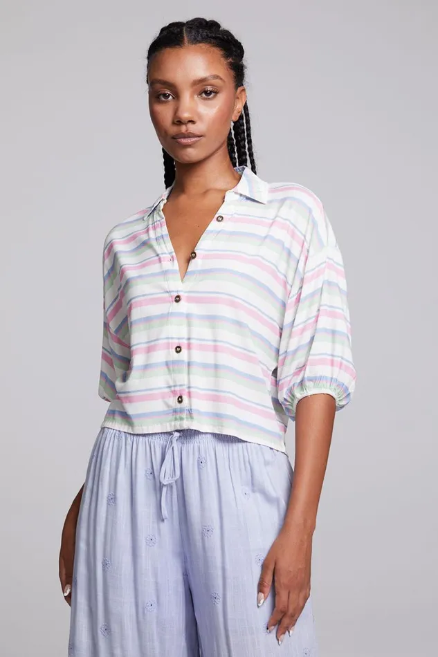 Womens Tops Chaser Brand Sofia Positano Stripe Blouse