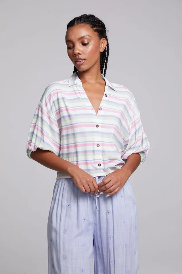 Womens Tops Chaser Brand Sofia Positano Stripe Blouse