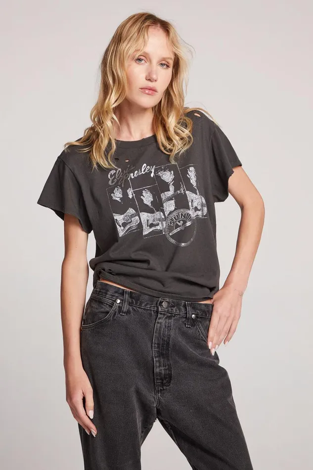 Womens Tops Chaser Brand Sun Records Elvis Live Tee