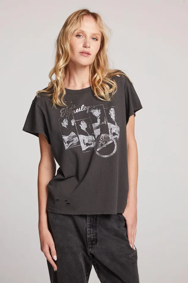 Womens Tops Chaser Brand Sun Records Elvis Live Tee