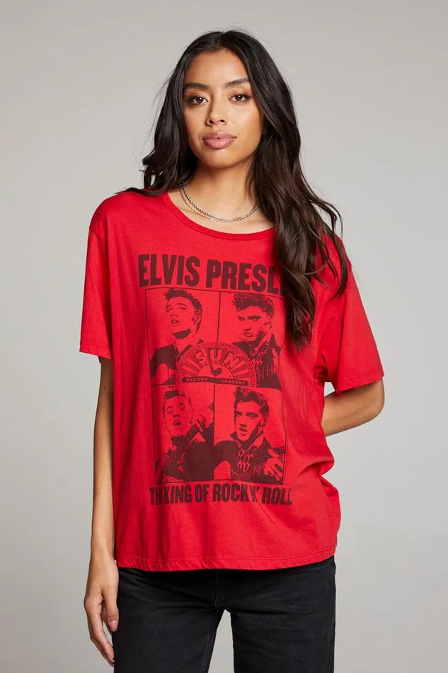 Womens Tops Chaser Brand Sun Records The King Of Rock N039 Roll Tee