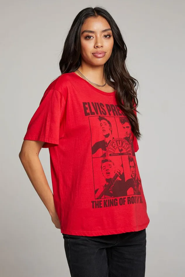 Womens Tops Chaser Brand Sun Records The King Of Rock N039 Roll Tee