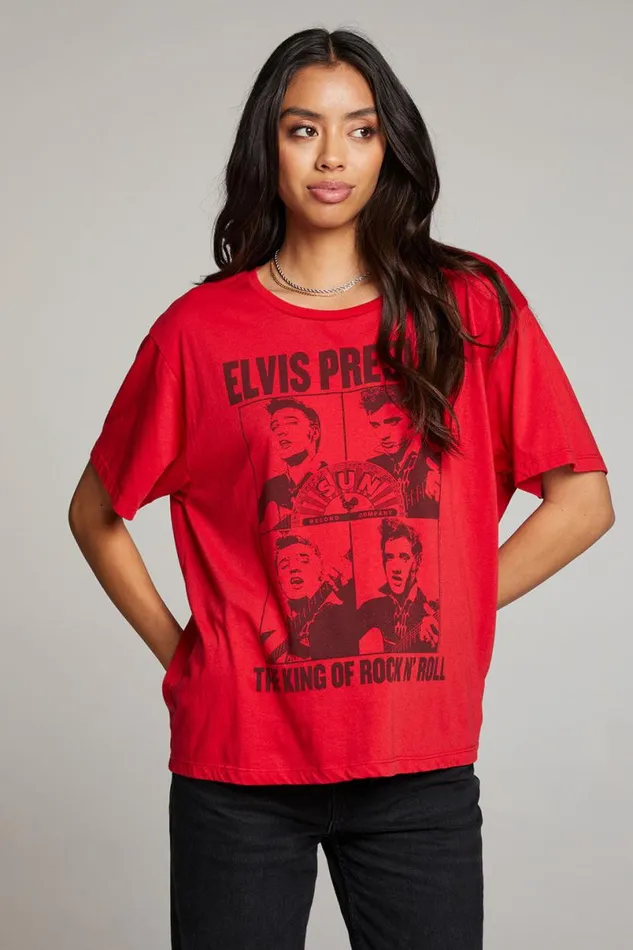 Womens Tops Chaser Brand Sun Records The King Of Rock N039 Roll Tee