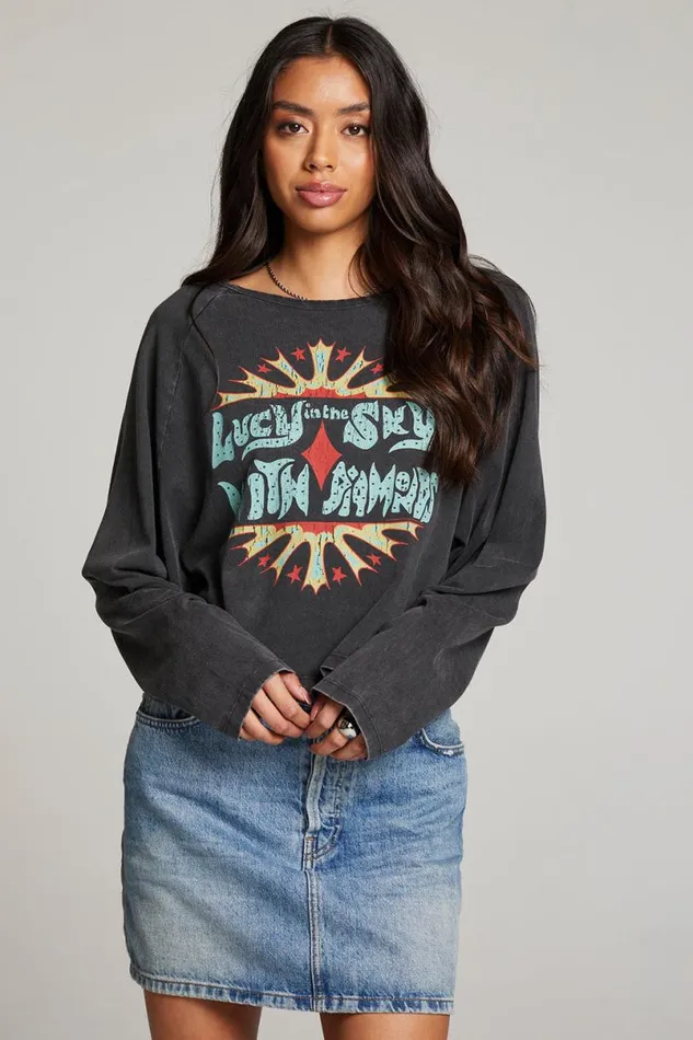 Womens Tops Chaser Brand The Beatles Lucy In The Sky Long Sleeve