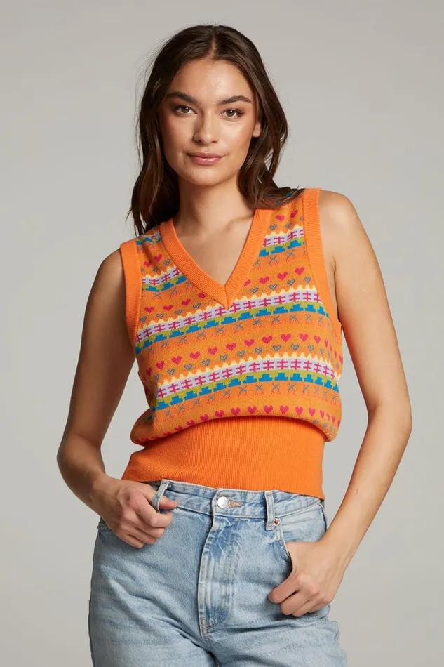 Womens Tops Chaser Brand The Beatles Retro Tank Sweater