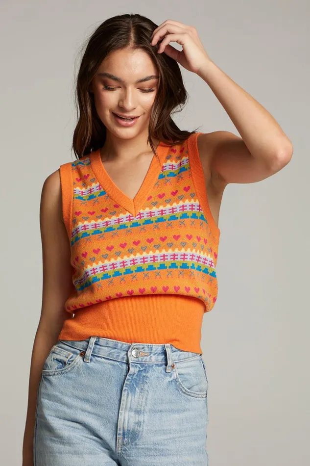 Womens Tops Chaser Brand The Beatles Retro Tank Sweater
