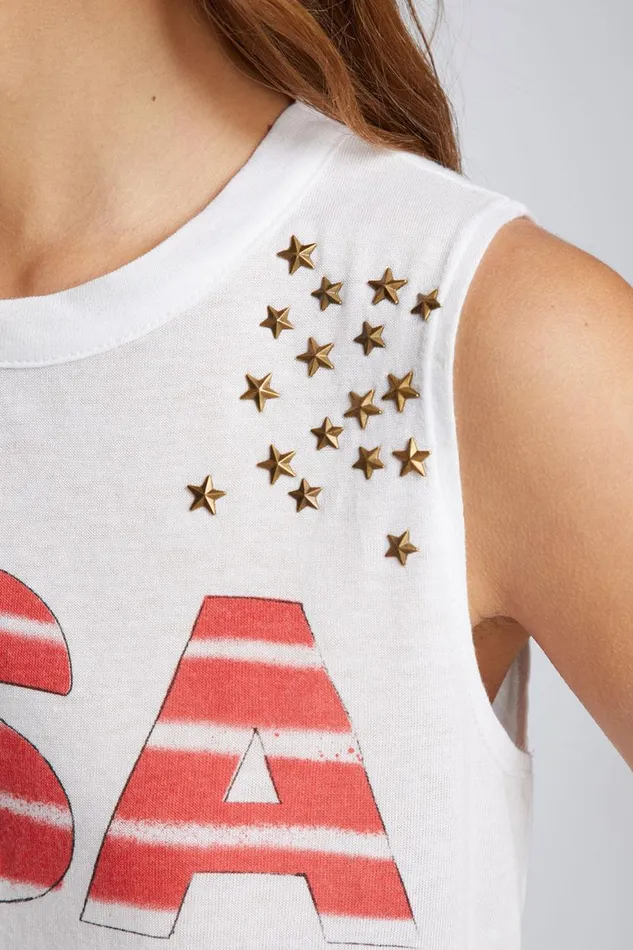 Womens Tops Chaser Brand USA Star