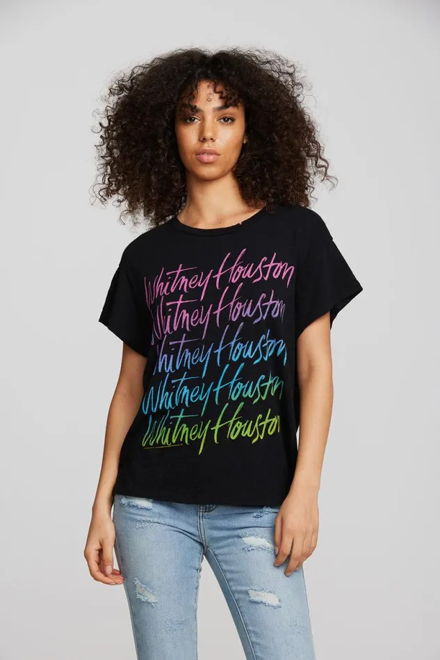 Womens Tops Chaser Brand Whitney Houston 8211 Gradient Script