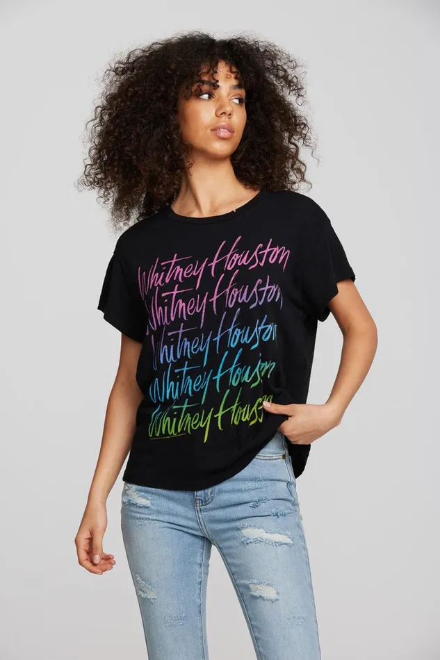 Womens Tops Chaser Brand Whitney Houston 8211 Gradient Script