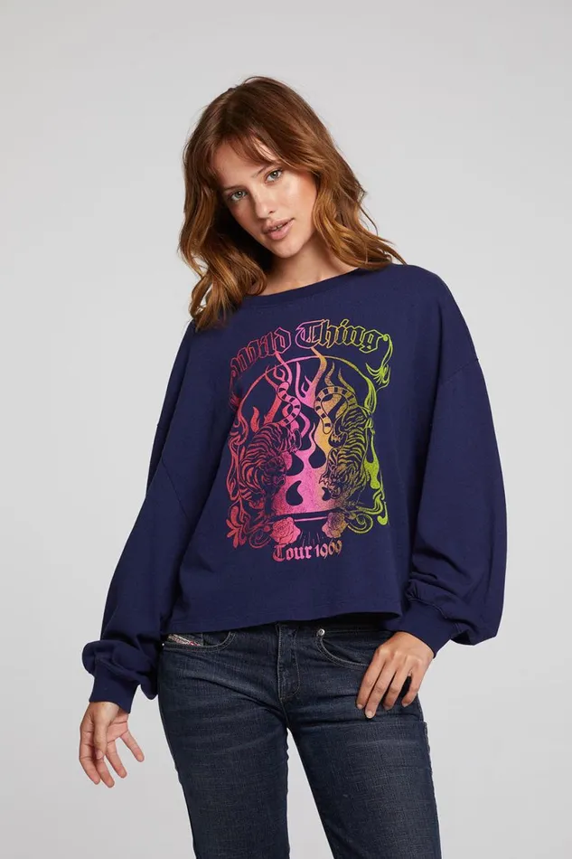 Womens Tops Chaser Brand Wild Thing Long Sleeve Tee