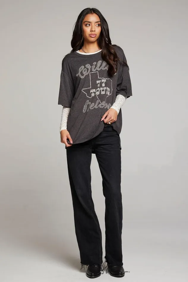 Womens Tops Chaser Brand Willie Nelson 77 Tour One Size Tee