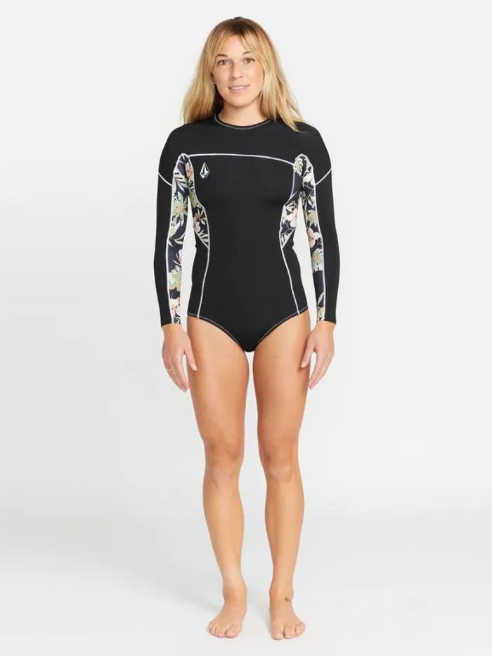 Womens Wetsuits Volcom Modulator 1mm Long Sleeve Back Zip Wetsuit 8211 Black