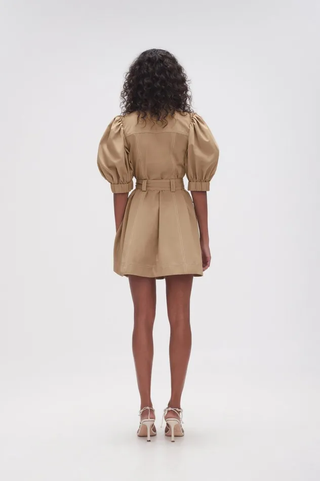 Woodland Utility Mini Dress Taupe Grey Women Aje Mini Dresses