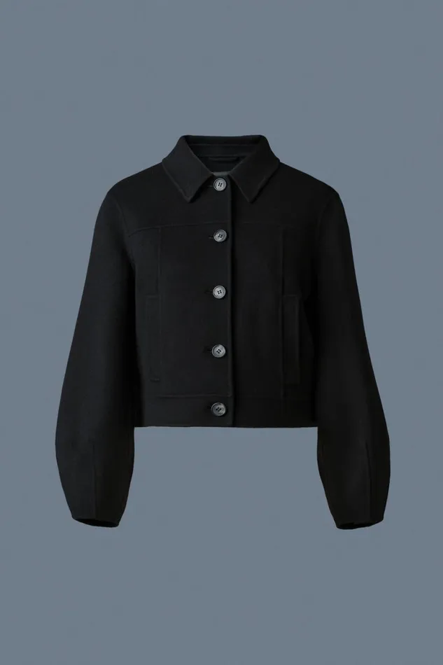 Wool Coats Women Mackage LALI DoubleFace Wool Short Jacket Black