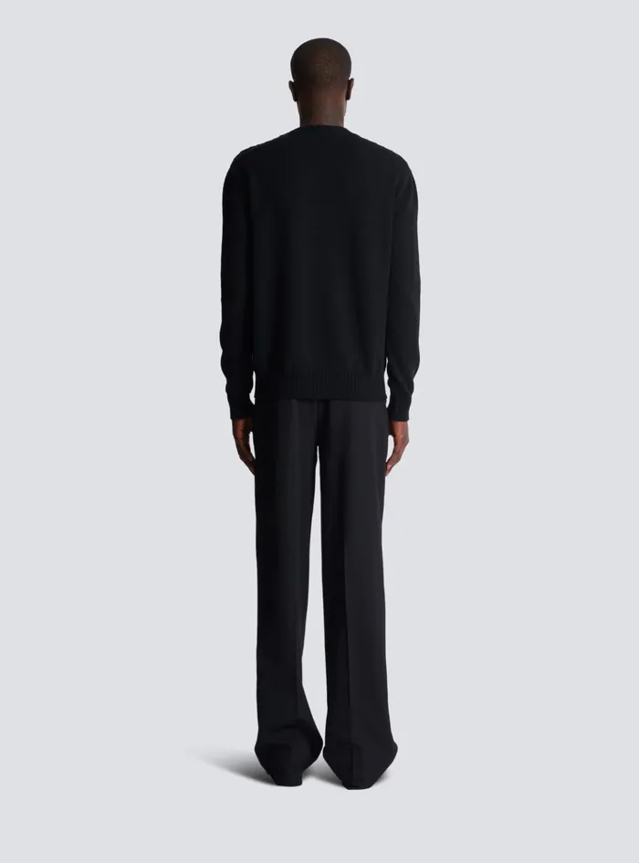 Wool Kiss Jumper Black Men Balmain Sweatshirts