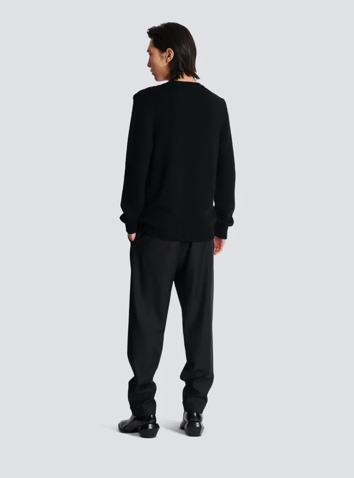 Wool Paris Jumper Black Men Balmain Knitwear