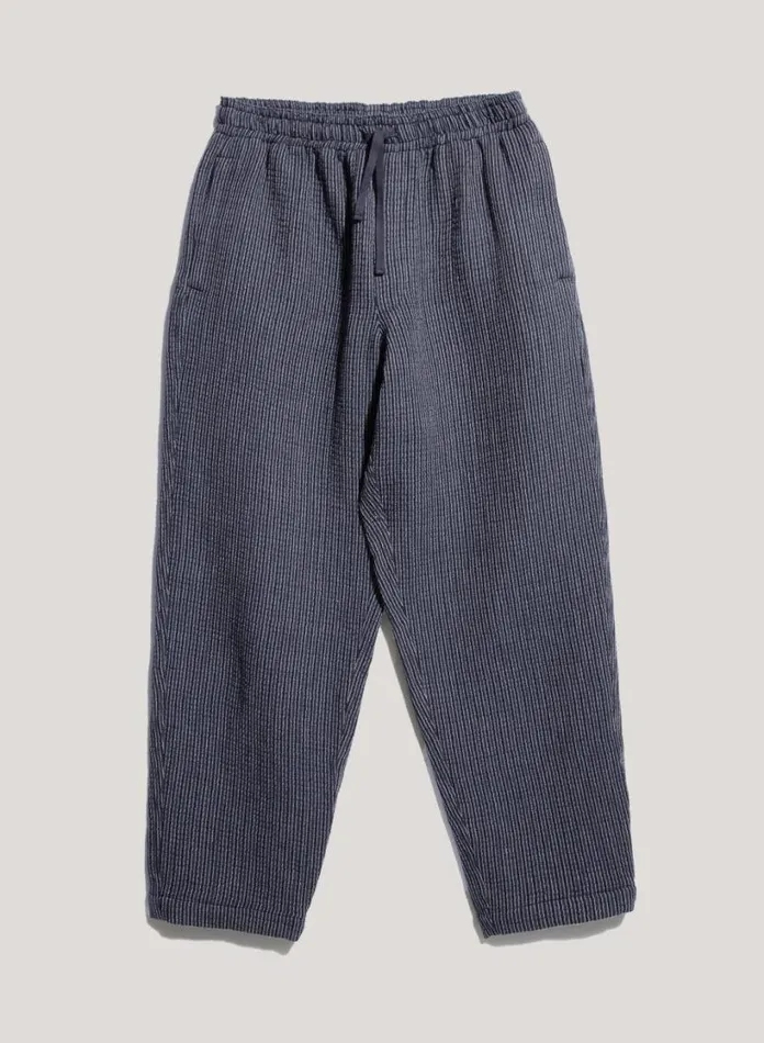 YMC Alva Textured Stripe Skate Trouser Blue Mens Trousers