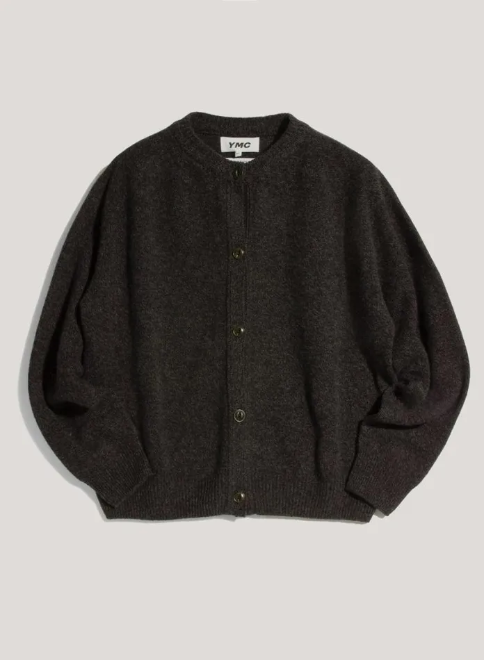 YMC Atomic Wool Cardigan Black Marl Womens Knitwear