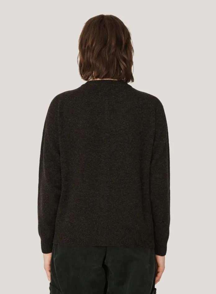 YMC Atomic Wool Cardigan Black Marl Womens Knitwear