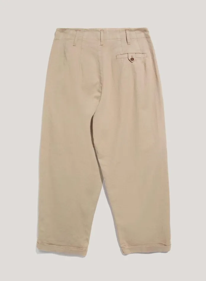 YMC Creole Peg Cotton Twill Trousers Stone Mens Trousers