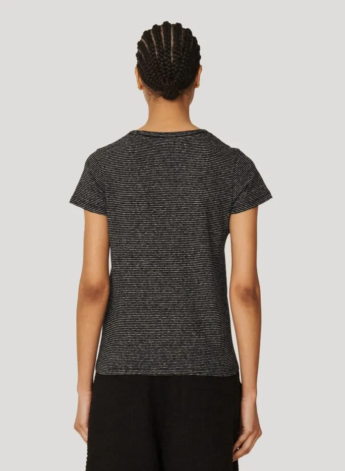 YMC Day Jersey Stripe TShirt Black White Womens TShirts