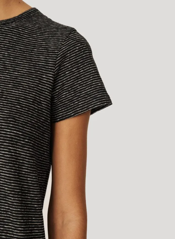 YMC Day Jersey Stripe TShirt Black White Womens TShirts