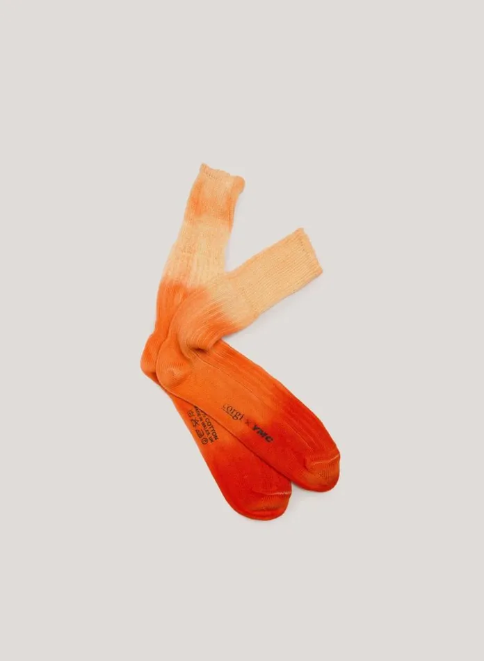 YMC Dip Dye Sock Orange Mens Socks