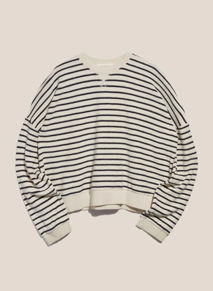 YMC Earth Almost Grown Sweatshirt Ecru Navy Womens Earth