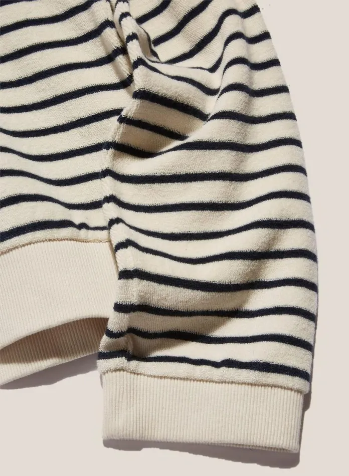 YMC Earth Almost Grown Sweatshirt Ecru Navy Womens Earth