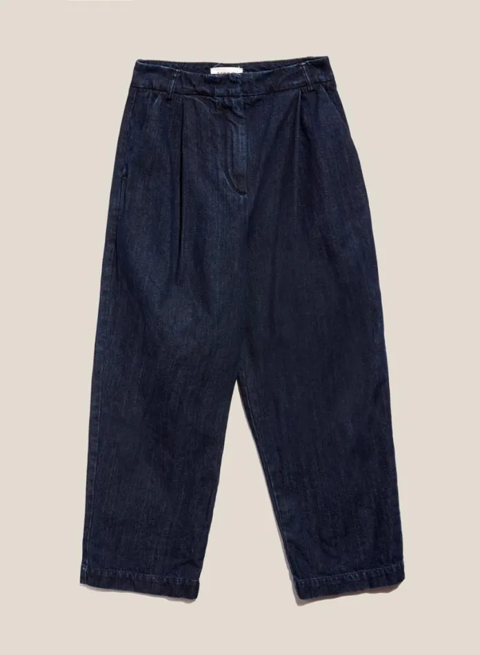 YMC Earth Market Washed Denim Trouser Indigo Womens Earth