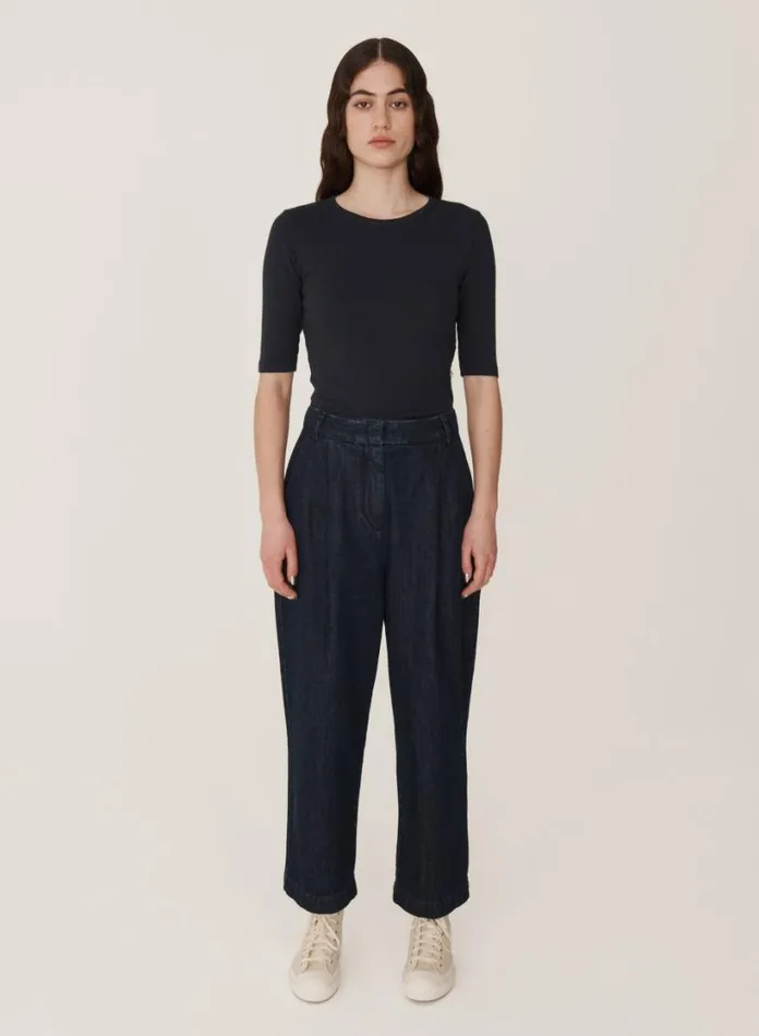 YMC Earth Market Washed Denim Trouser Indigo Womens Earth