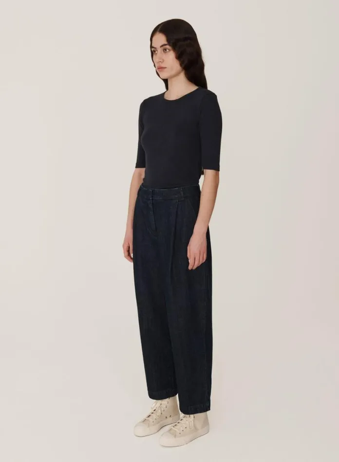 YMC Earth Market Washed Denim Trouser Indigo Womens Earth