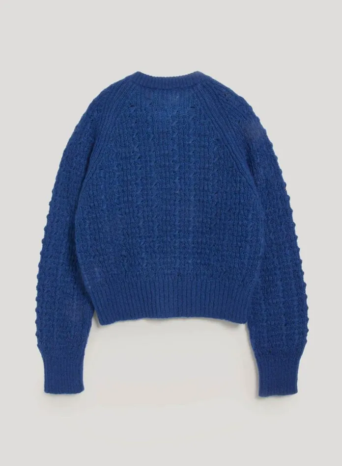 YMC Foxtail Cardigan Blue Womens Knitwear