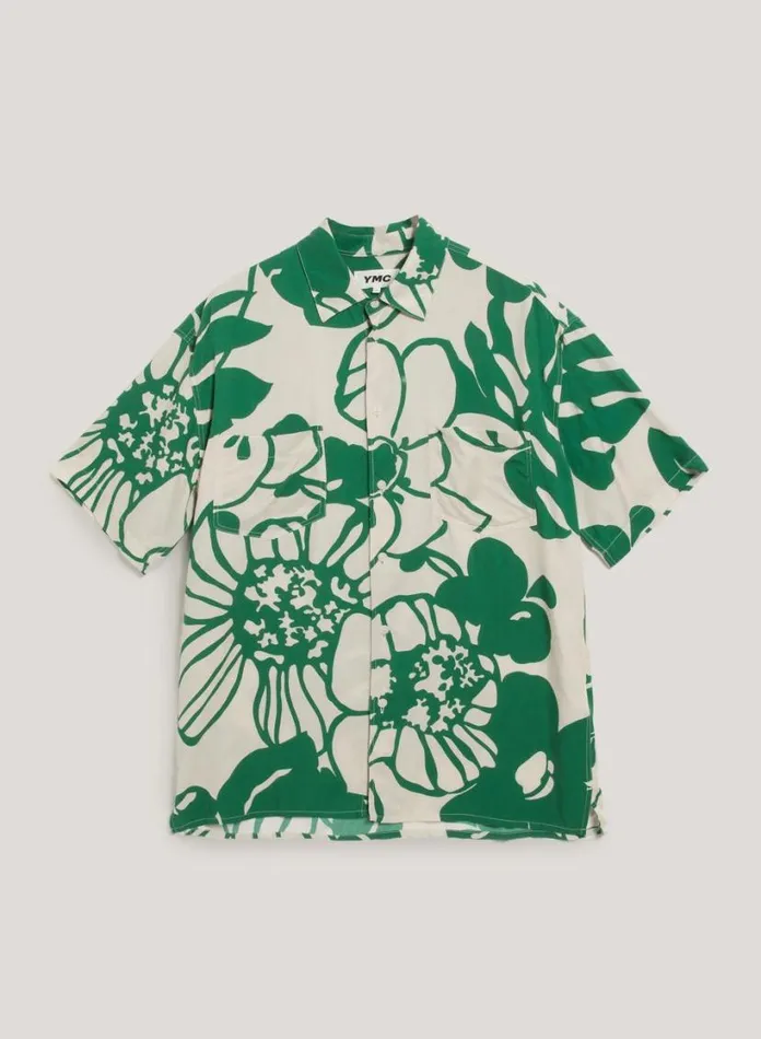 YMC Mitchum Shirt Green Multi Mens Shirts