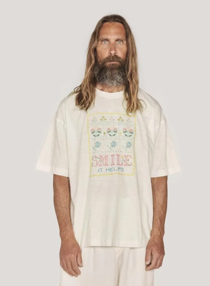YMC Smile T Shirt White Mens TShirts