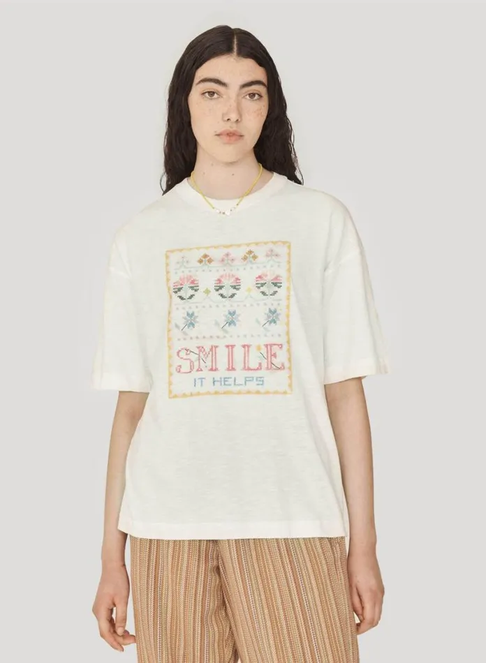 YMC Smile T Shirt White Womens TShirts