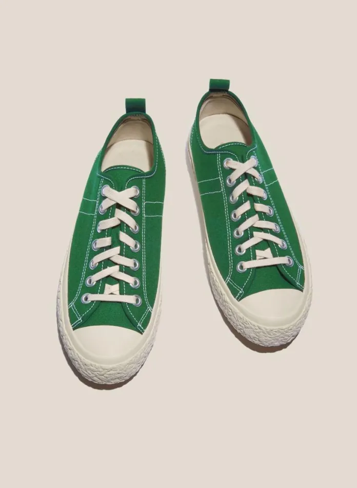 YMC Vulcanised Low Top Sneakers Green Mens Footwear