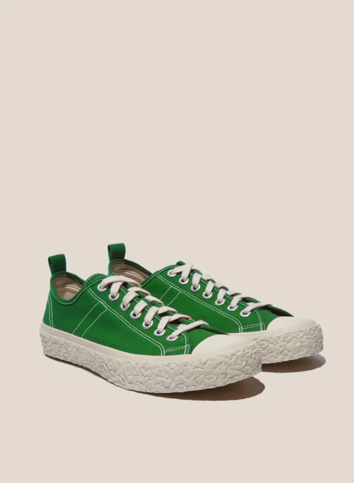 YMC Vulcanised Low Top Sneakers Green Mens Footwear