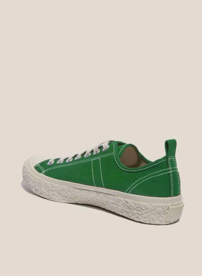 YMC Vulcanised Low Top Sneakers Green Mens Footwear