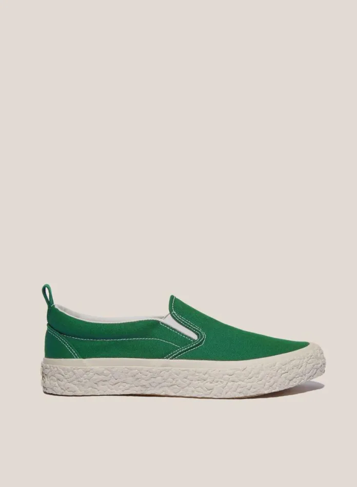 YMC Vulcanised Slip On Sneakers Green Womens Footwear