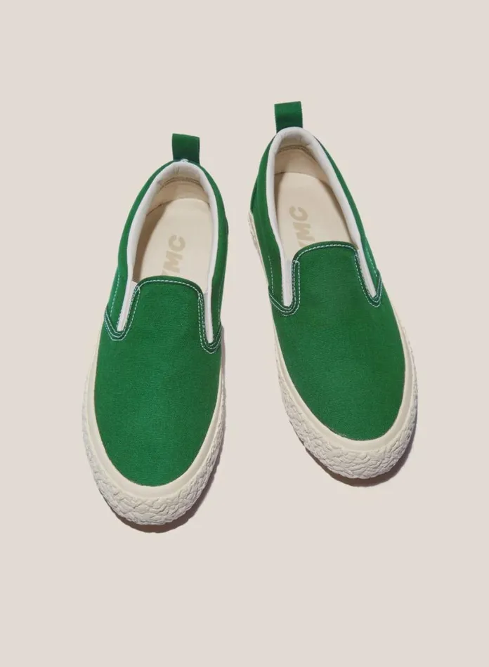 YMC Vulcanised Slip On Sneakers Green Womens Footwear