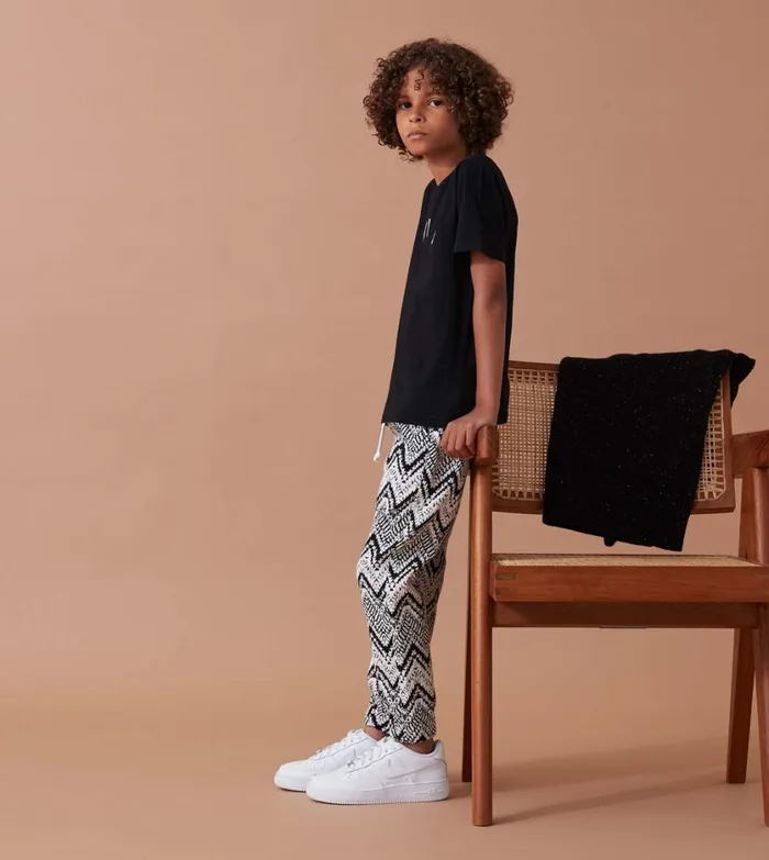 Zanerobe Kids Men Kids Smallshot ZZ Jogger BlackWhite