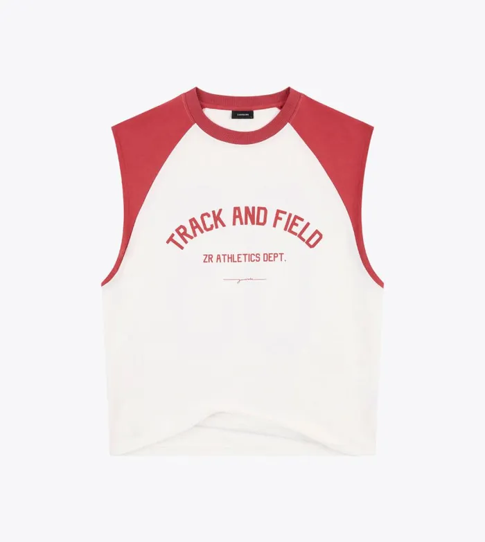 Zanerobe Tees and Tanks Men Ath Raglan Muscle Vintage WhiteCherry