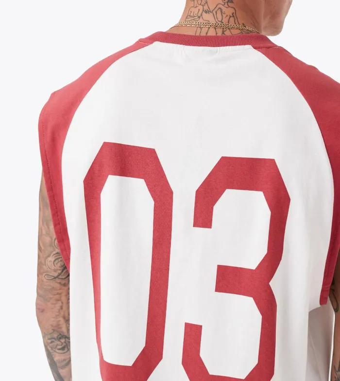 Zanerobe Tees and Tanks Men Ath Raglan Muscle Vintage WhiteCherry