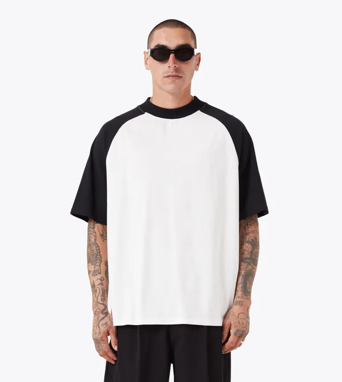 Zanerobe Tees and Tanks Men Raglan Lounge Tee Vintage WhiteBlack
