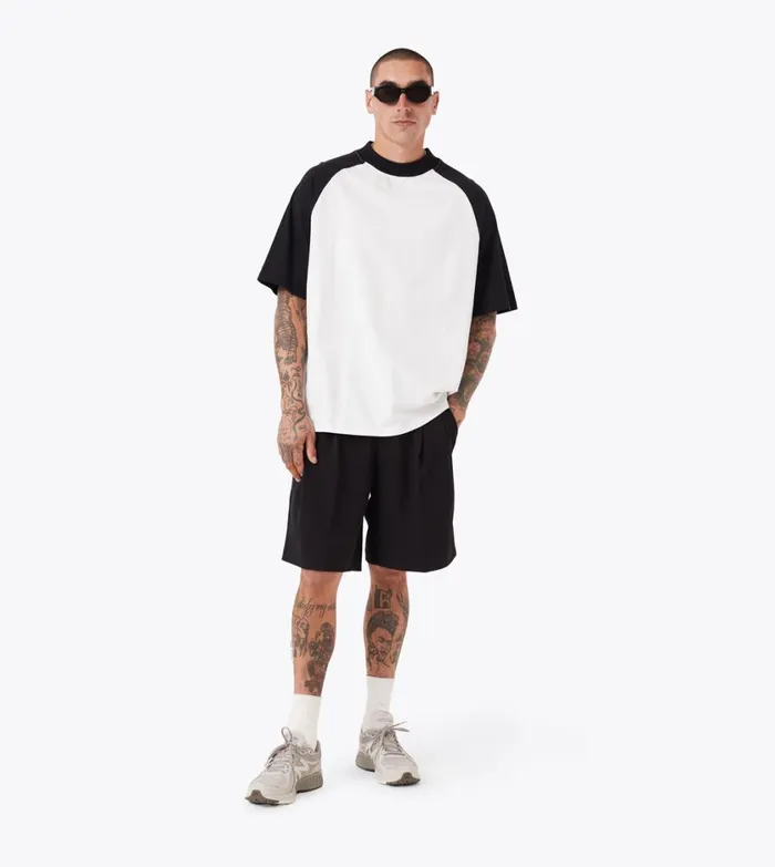 Zanerobe Tees and Tanks Men Raglan Lounge Tee Vintage WhiteBlack